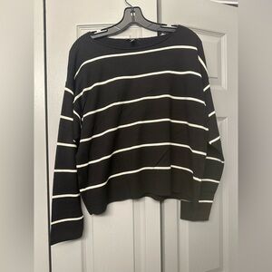 Eileen Fisher Black and White Striped Sweater